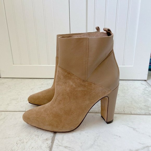 Rachel Zoe Elizabeth Sepia Kid Suede Calf Pointed Toe Ankle Boots US 7 M - Picture 3 of 9